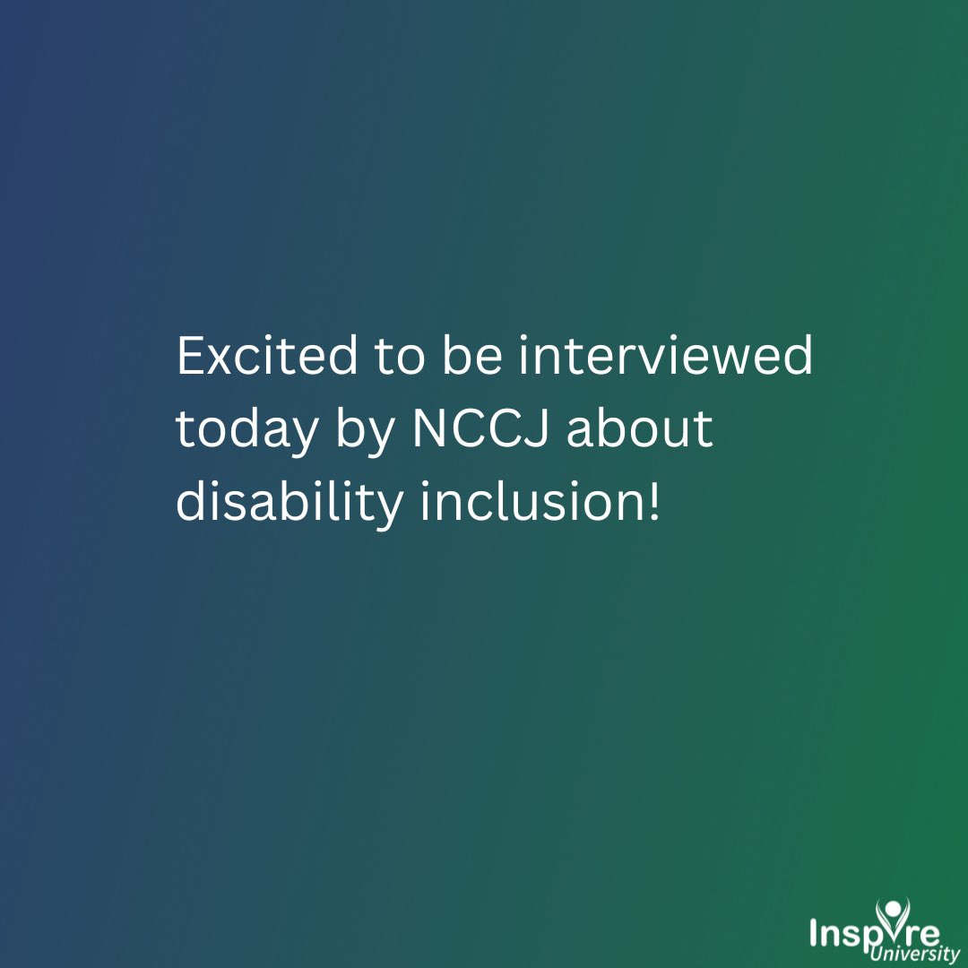 Excited to be interviewed today by NCCJ about disability inclusion! #InspireU #DisabilityInclusion #DisabilityAction #InspirationalSpeaker #MotivationalSpeaker