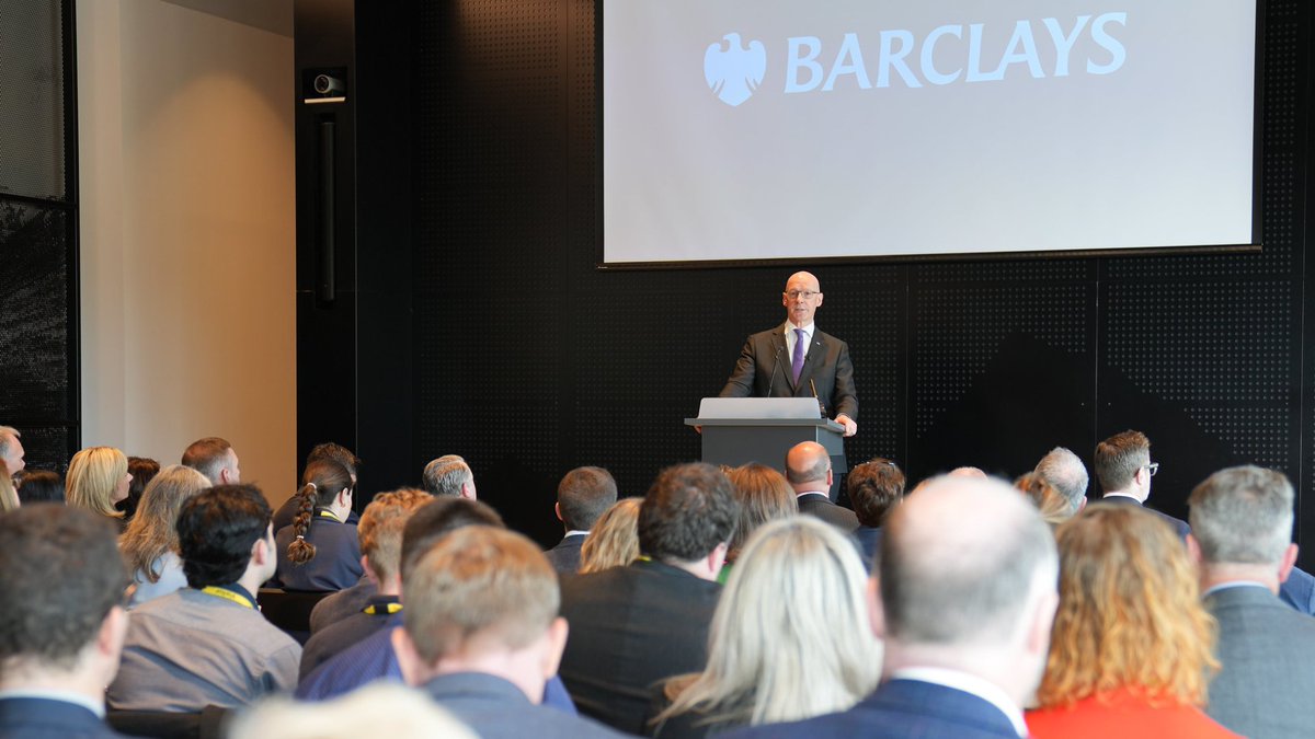 'I want Scotland to be a much more prosperous, dynamic, innovative, diverse country as a result of my work as First Minister and I invite you to join me on the journey.' First Minister @JohnSwinney spoke directly to business leaders at @Barclays Campus in Glasgow.