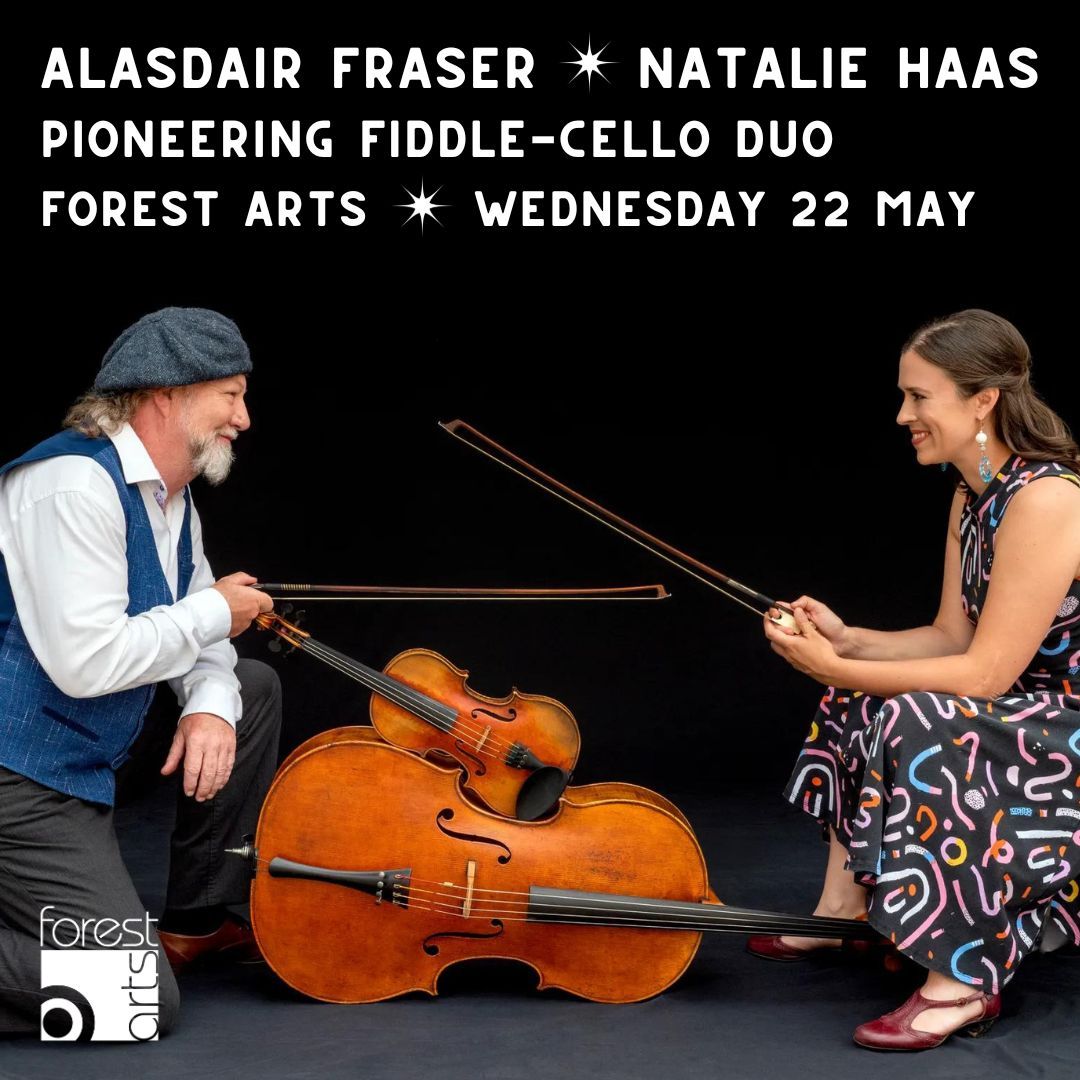 The musical partnership between consummate performer Alasdair Fraser, “the Michael Jordan of Scottish fiddling”, and brilliant Californian cellist Natalie Haas spans the full spectrum between intimate chamber music and ecstatic dance energy. Tickets: buff.ly/3UgKj8D