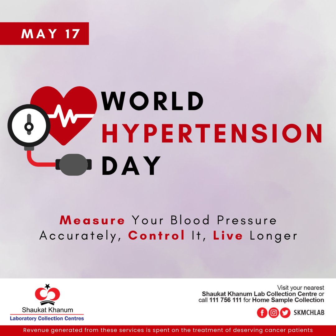 Today on World Hypertension Day, let's commit to healthier living! Regular blood pressure checks can save lives. Measure accurately, control it, live longer. #MeasureControlLive #SilentKiller #Hypertension #SKMCHlab #SKMCH