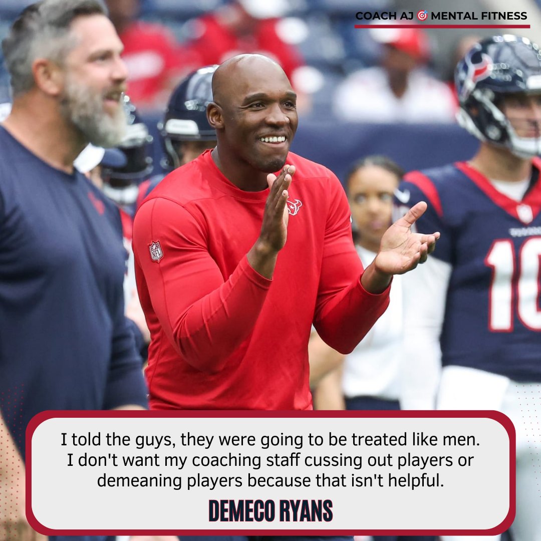 Demeco Ryans said “I told the guys, they were going to be treated like men. I don't want my coaching staff cussing out players or demeaning players because that isn't helpful.' Great leaders are great communicators. They know effective communication depends on 3 things: