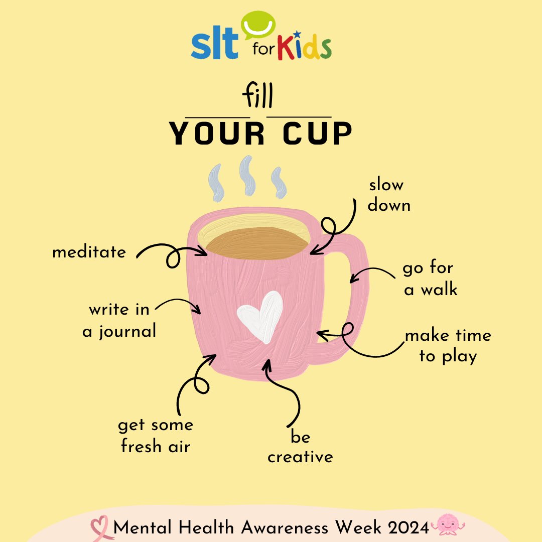 🧠💚 It's Mental Health Awareness week! Remember to take some time to unwind and prioritize your mental well-being.
.
.
.
.
#sltforkids #Calm #MentalHealthAwarenessWeek #SelfCare
