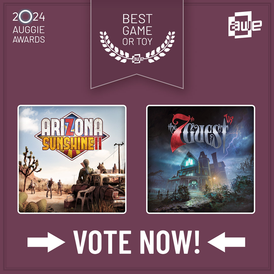 Our #VR games @ArizonaSunshine 2 and @The7thGuestVR are nominated for Best Game or Toy at the 2024 Auggie Awards! 🏆

Public voting is open until May 22nd - make sure to show your support by registering and casting your vote
➡️auggies.awexr.com

#ArizonaSunshine2