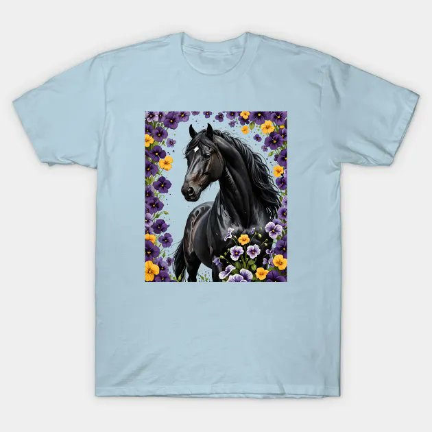 A #NewJersey #Horse Surrounded By Common ##Violet Flowers - New Jersey #Gifts #tshirts #teepublic #blackhorse #horse #horsesofx #horses #equestrian #horseriding #pferd #dressage #blackbeauty #equine #equestrianlife #horselover #cheval #dressage #horselove teepublic.com/t-shirt/605019…