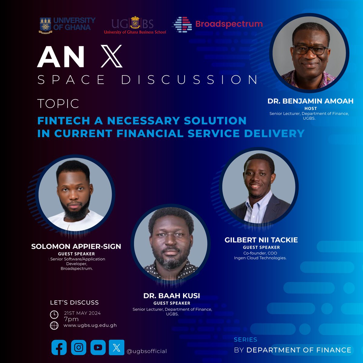 Set a reminder for our upcoming Space as part of our UGBS 44th Management Week Celebration #44MWC spearheaded by the Department of Finance! x.com/i/spaces/1OyKA…