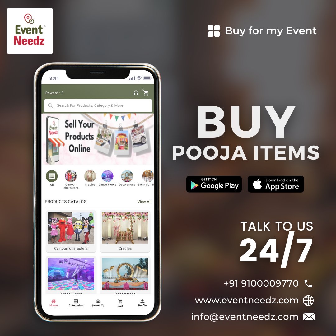 Embrace the spirit of devotion with our exquisite collection of pooja items. Elevate your rituals with elegance and grace. 📷📷

📷eventneedz.com
📷+91 9100009770

#poojaessentials  #SpiritualJourney #poojaitems #theEZway #eventneedz #eventdecor #eventplanner #pooja