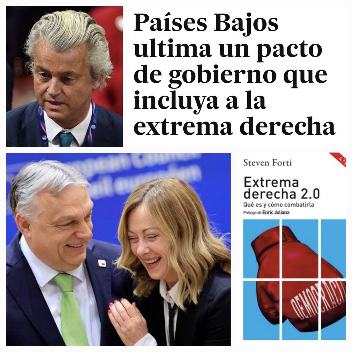 La ultraderecha de @geertwilderspvv formará gobierno en los Países Bajos. En Italia está @GiorgiaMeloni y en Hungría @PM_ViktorOrban. ¿Se normaliza la extrema derecha en Europa? Opina hoy en @Yestonoestodo @StevenForti de la @UABBarcelona. Óigalo aquí: youtube.com/watch?v=qD1Nw-…