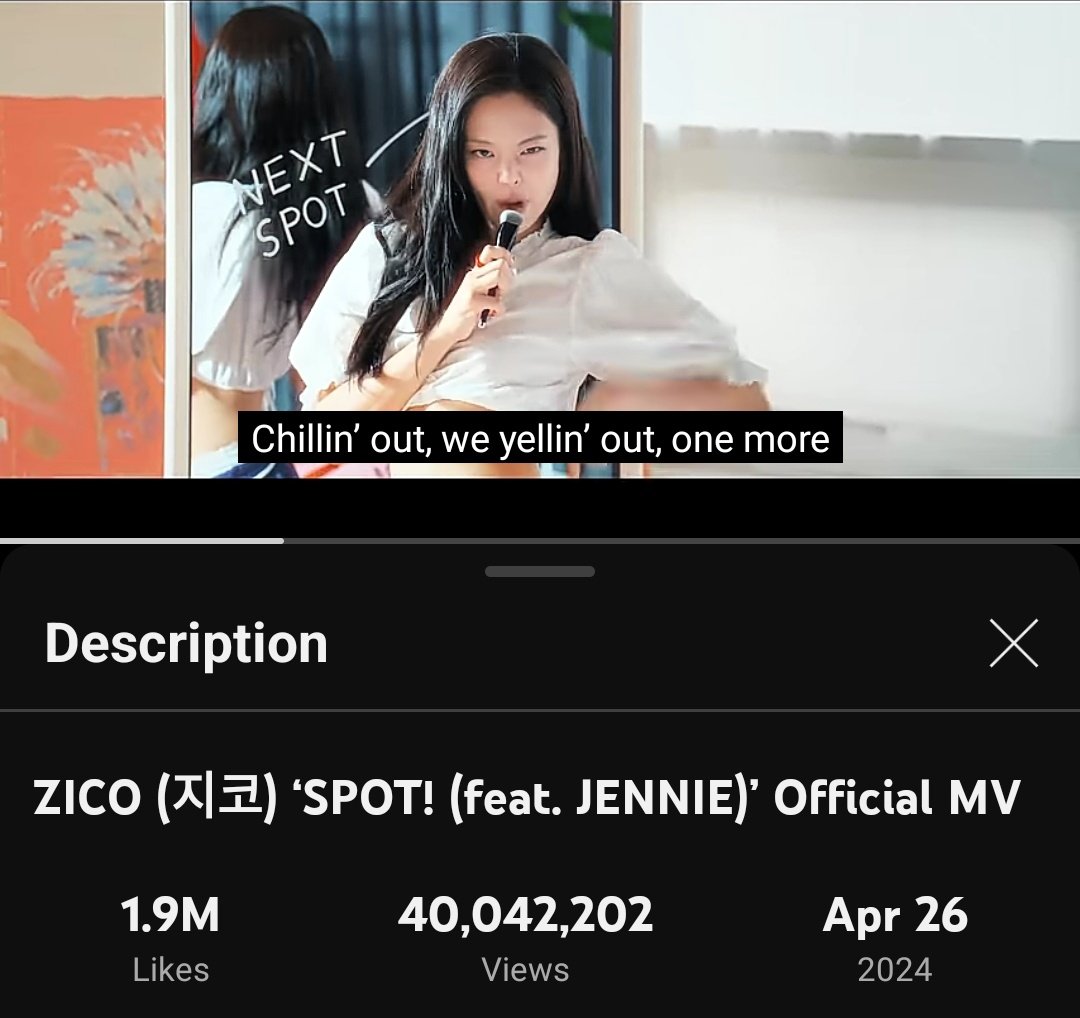 ‘SPOT’ by ZICO ft #JENNIE M/V has surpassed 40 Million views on YouTube! Keep streaming and drop your ‘SPOT’ streaming proof with the view count. Let's go! #JENNIE #제니 @oddatelier