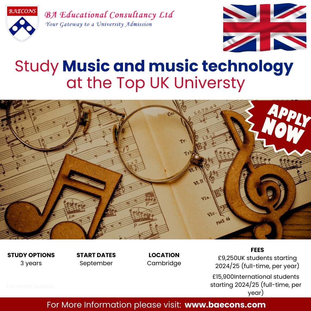 Passionate about music? 🎶 Study Music and Music Technology at a top university in the UK! 🎓🇬🇧 Express your potential with world-class education and cutting-edge facilities. 🎵🎧
.
#musicstudy #musictechnology #studyinuk #topuniversity #futuremusician #techinmusic #ukeducation