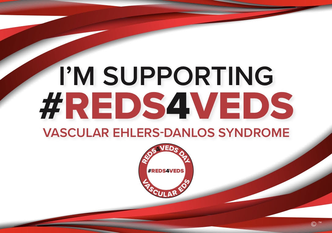 🔴Today is #REDS4VEDS Day! Join us in raising awareness for Vascular #EhlersDanlos Syndrome (vEDS), a rare genetic disease that affects the connective tissues in the body. Wear red, learn about #vEDS, and help spread the word. Learn more👉bit.ly/4bHGGQa #Vascular #EDS