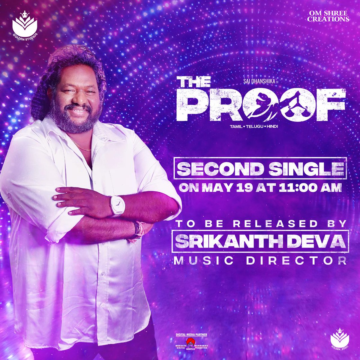 #TheProof - 2nd Single On May 19th At 11 AM Released By Music Director Srikanth Deva 

Starring : @saidhanshika 
Directed By <a href="/Radhika_master/">Radhika</a>
Produced By <a href="/GomathiSathyaa/">Gomathi Sathya</a>

<a href="/GOLDENSTUDIOS23/">GOLDEN STUDIOS</a> <a href="/alexappu8/">Alex Devarajan</a>
