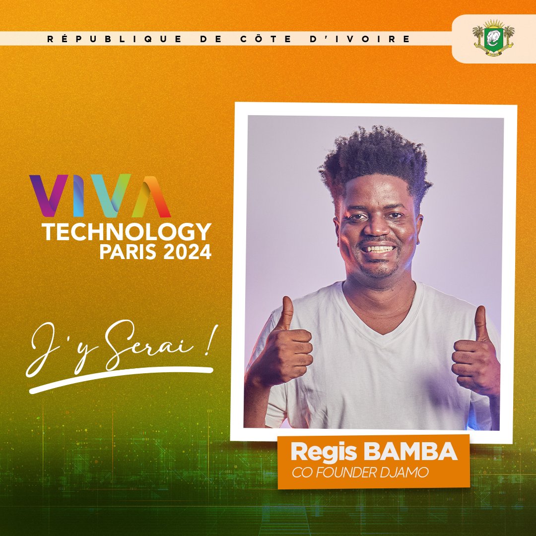 M. Régis Bamba, co-fondateur de Djamo Côte d'Ivoire fera partie des représentants de la Côte d'Ivoire à Viva Technology 2024.

#vivatech2024 #cotedivoire #innovation #technology #transformationdigitale #teamivoire #mtnd #mpjipsc
#jeunessenumerique #PJGouv #Gouvci #cicg #gude