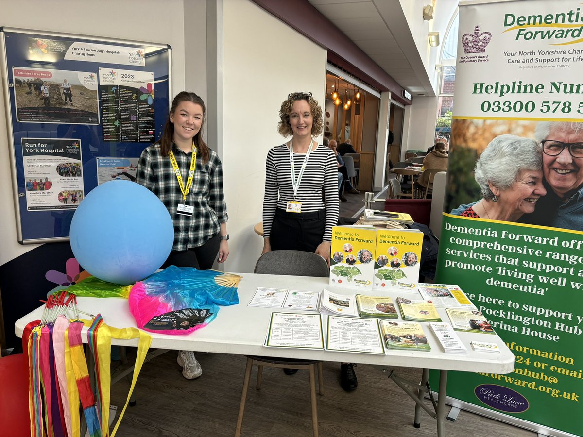 YS-NHS Admiral Nurses (@ysadmiralnhs) on Twitter photo We’ve been joined by Moving minds <a href="/MovingMindsYSJ/">Moving Minds</a> and Dementia forward <a href="/dementiaforward/">Dementia Forward</a> today in York main entrance raising awareness of how they support people living with dementia and their carers.
<a href="/YSTeachingNHS/">York and Scarborough Teaching Hospitals NHS FT</a> We’ve been joined by Moving minds <a href="/MovingMindsYSJ/">Moving Minds</a> and Dementia forward <a href="/dementiaforward/">Dementia Forward</a> today in York main entrance raising awareness of how they support people living with dementia and their carers.
<a href="/YSTeachingNHS/">York and Scarborough Teaching Hospitals NHS FT</a>