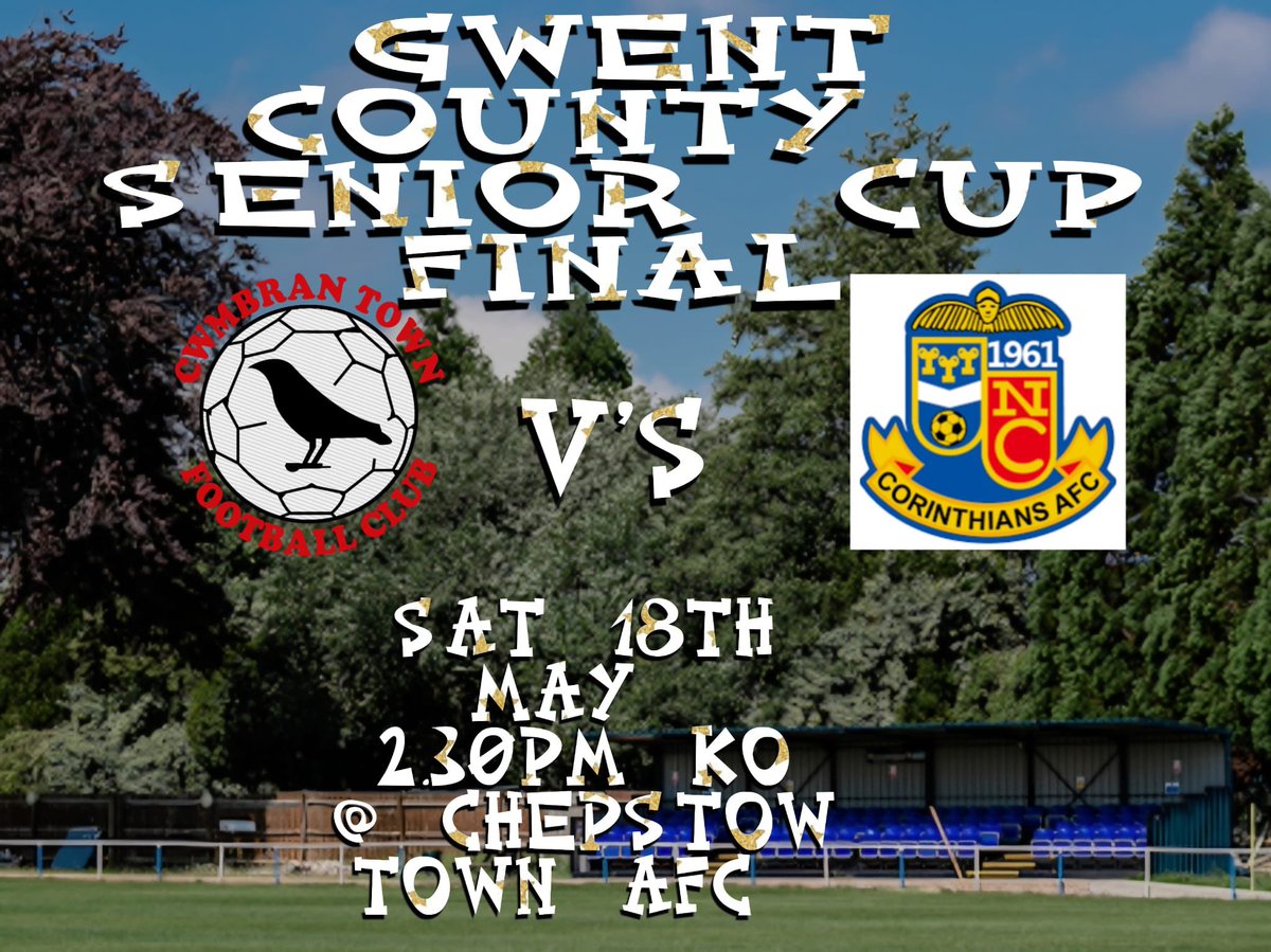Gêm nesaf…

An end of season finale for us as we take-on <a href="/NptCorries/">Newport Corinthians AFC</a> in the final of the Gwent Senior Cup 🏆

Come on you #Crows! 🐦‍⬛
