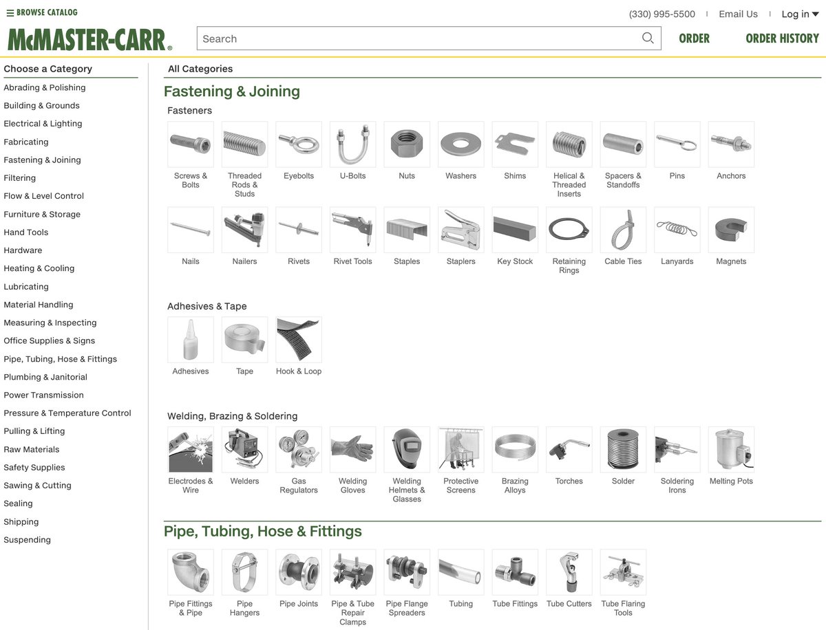 Every now and then, I rediscover McMaster-Carr's site.

It might be the best designed ecommerce site of all time.