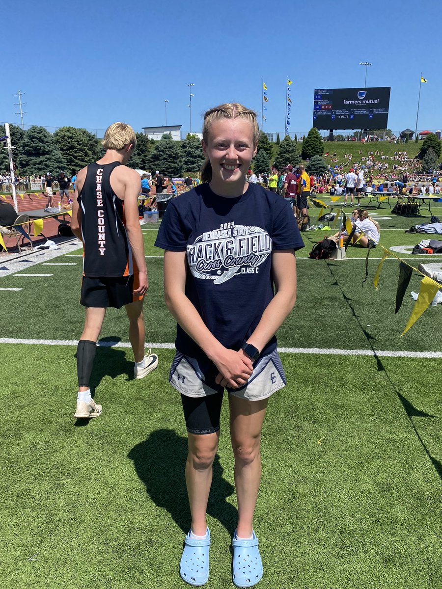 2024 State Champion 🚨 Class C Girls Long Jump: Sarah Forsberg, Cross County @MitchBoshart4 @jimmy_blex #nebpreps