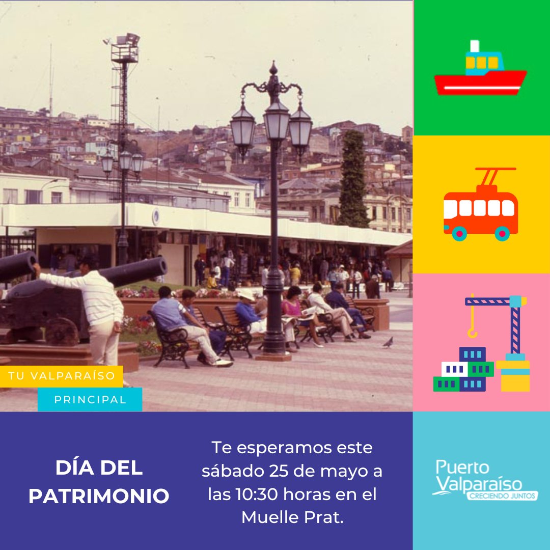 🎉 ¡Celebra con nosotros el Día del patrimonio en Muelle Prat! 🚢 Ven a disfrutar de la increíble orquesta de la Armada de Chile y divertidas actividades para toda la familia.👨‍👩‍👧‍👦 Además, ¡tendrás la oportunidad única de conocer el puerto desde dentro y visitar ambos terminales!