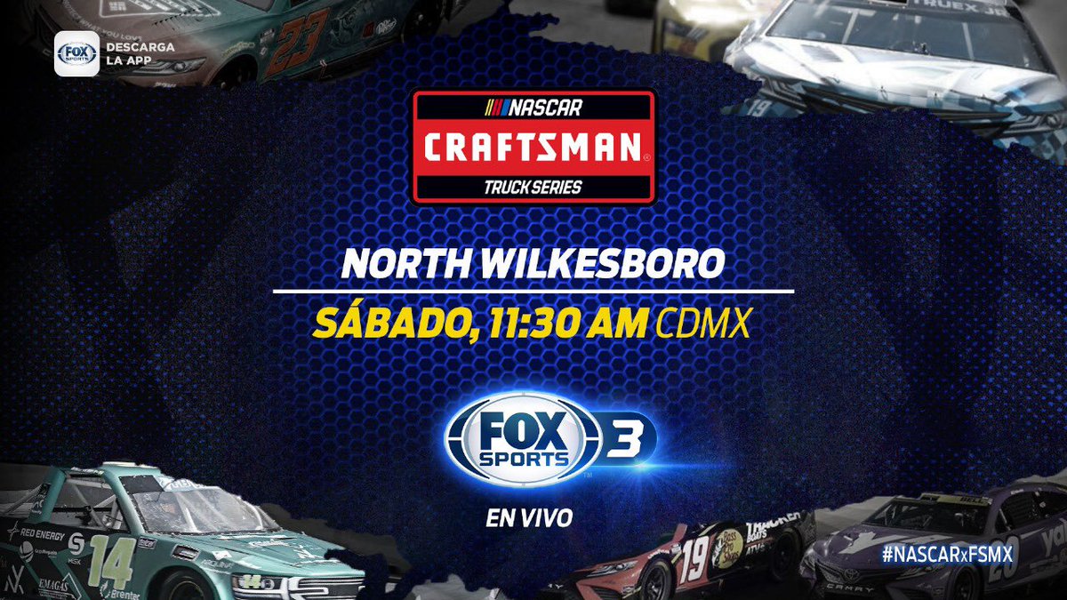 ¡El óvalo está listo para recibir la máxima velocidad! 🏁 No te pierdas de #NASCARxFSMX Craftsman Truck Series North Wilkesboro Sábado 11:30 AM CDMX en vivo por @FOXSportsMX 3️⃣