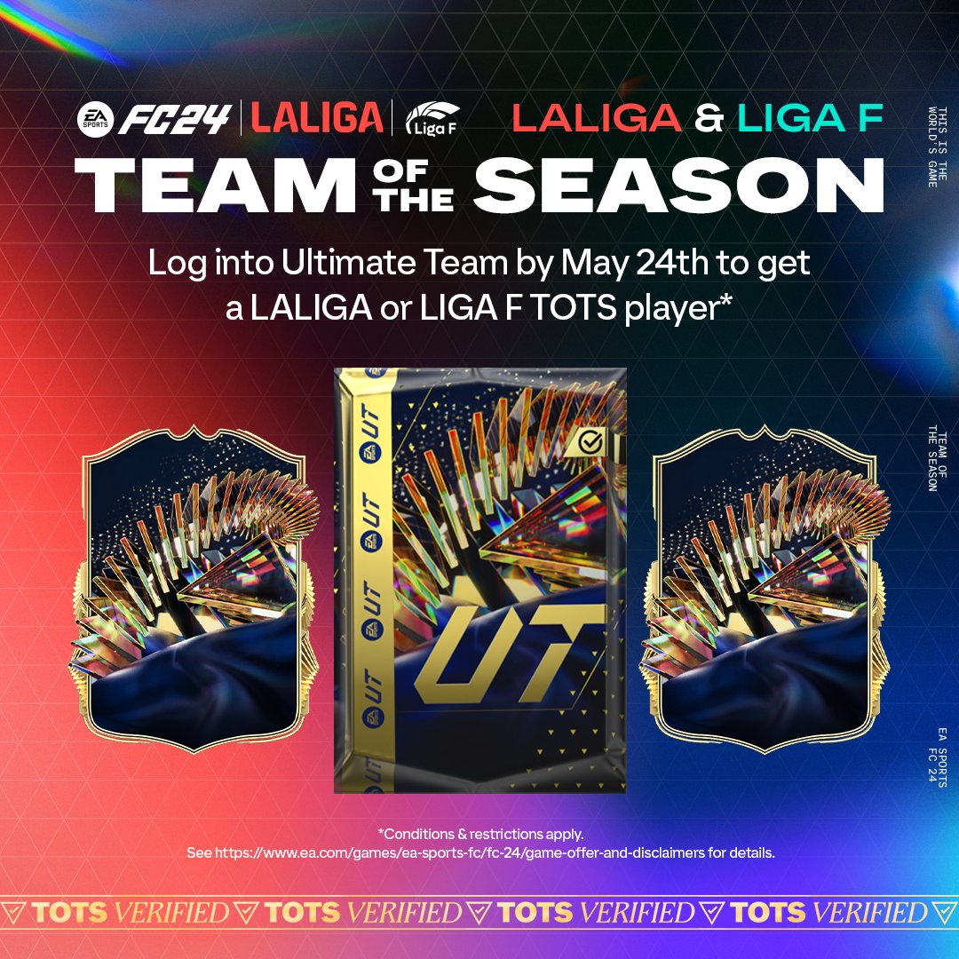 Login to Ultimate Team by 24 May to claim yours. #FC24 #TOTS