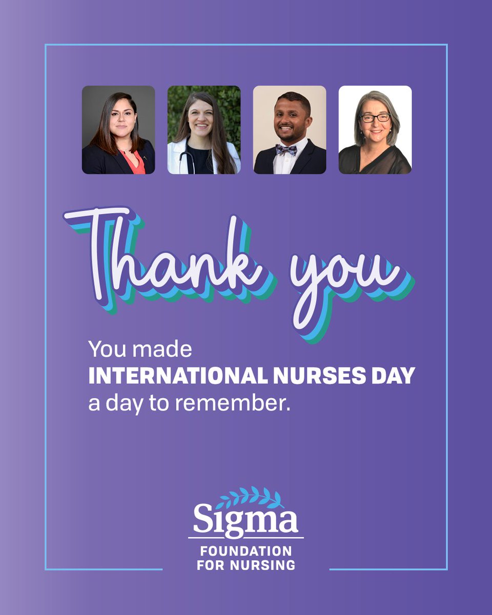 Thank you for your generous donations to the Sigma Foundation for Nursing in honor of International Nurses Day 2024. Your support helps recognize and empower nurses through grants, subsidies, and emerging initiatives. International Nurses Day donors » bit.ly/3nUdAKi