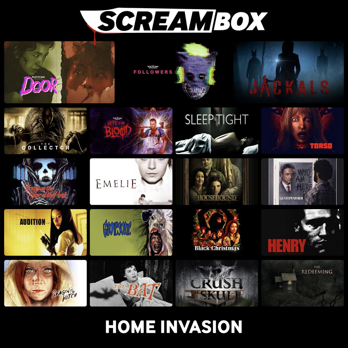 Don't be a stranger. Lock your doors and enjoy a movie on SCREAMBOX's Home Invasion shelf this weekend.