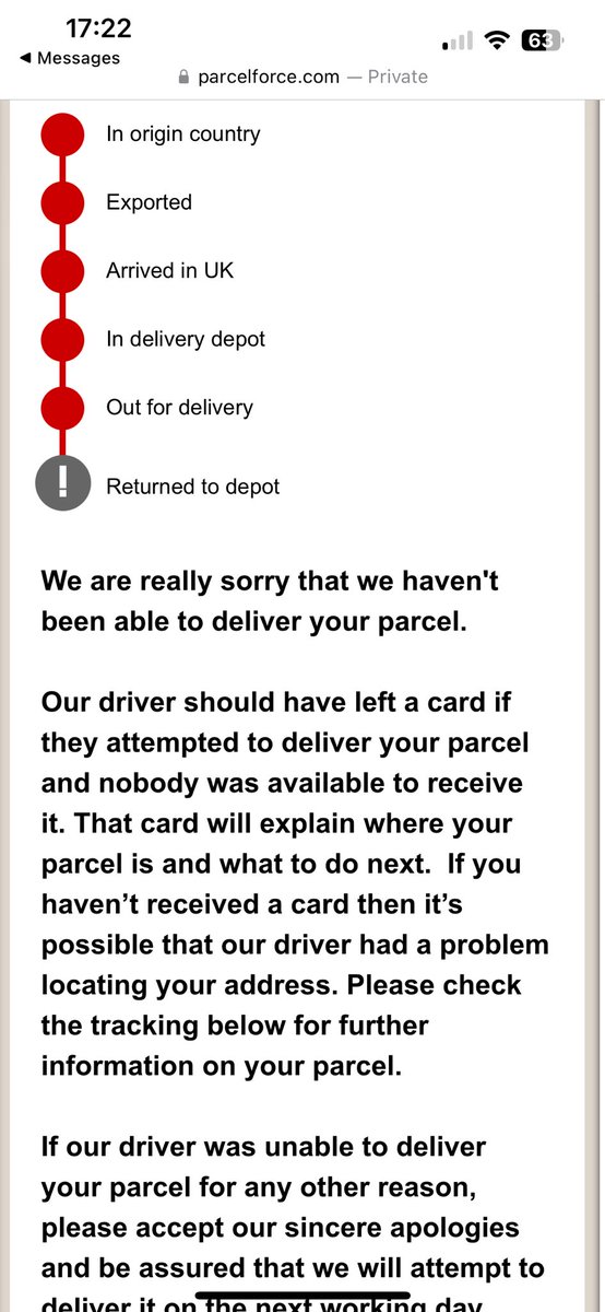 glennwhu's tweet photo. ⁦@parcelforce⁩, Tried to deliver at 1.28 apparently. Nothing on my ring doorbell. Why not just message me with I couldn’t be bothered rather than lie https://t.co/LDQYdBhy5s