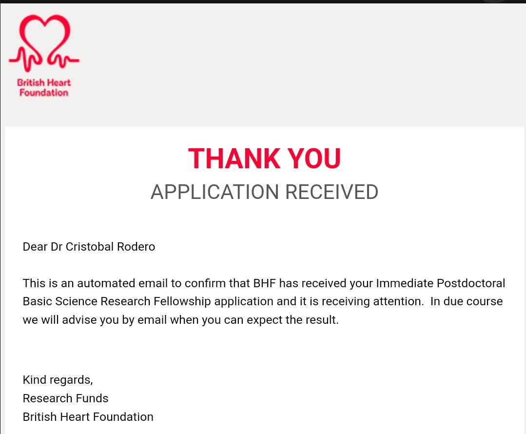 Dr Cristobal Rodero (@tovrodero) on Twitter photo First <a href="/TheBHF/">British Heart Foundation</a> fellowship submitted! 🥹
Whatever the output is, it was definitely a great learning experience. Hopefully the result will be positive🤞🏻 First <a href="/TheBHF/">British Heart Foundation</a> fellowship submitted! 🥹
Whatever the output is, it was definitely a great learning experience. Hopefully the result will be positive🤞🏻
