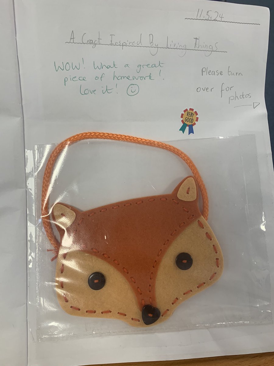 Love this piece of homework. 
A superbly-sewn fox purse. 👏🏽