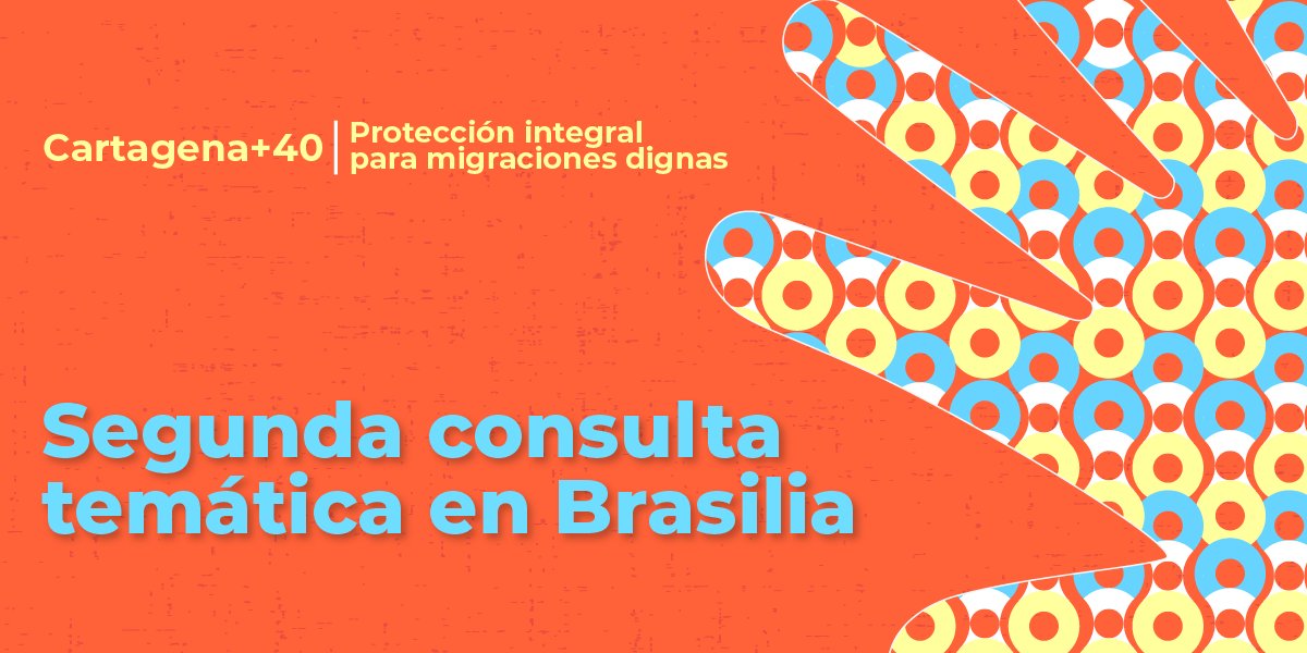 El <a href="/sjmrbrasil/">SJMR Brasil</a>, en representación de la <a href="/RJM_LAC/">RedJesuitaConMigrantes-LAC</a>,  participó en la Segunda Consulta Temática del Proceso de #Cartagena40, titulada “Inclusión e integración mediante soluciones alternativas, integrales y sostenibles”  
📣Más sobre la consulta e intervención shorturl.at/ShlhR