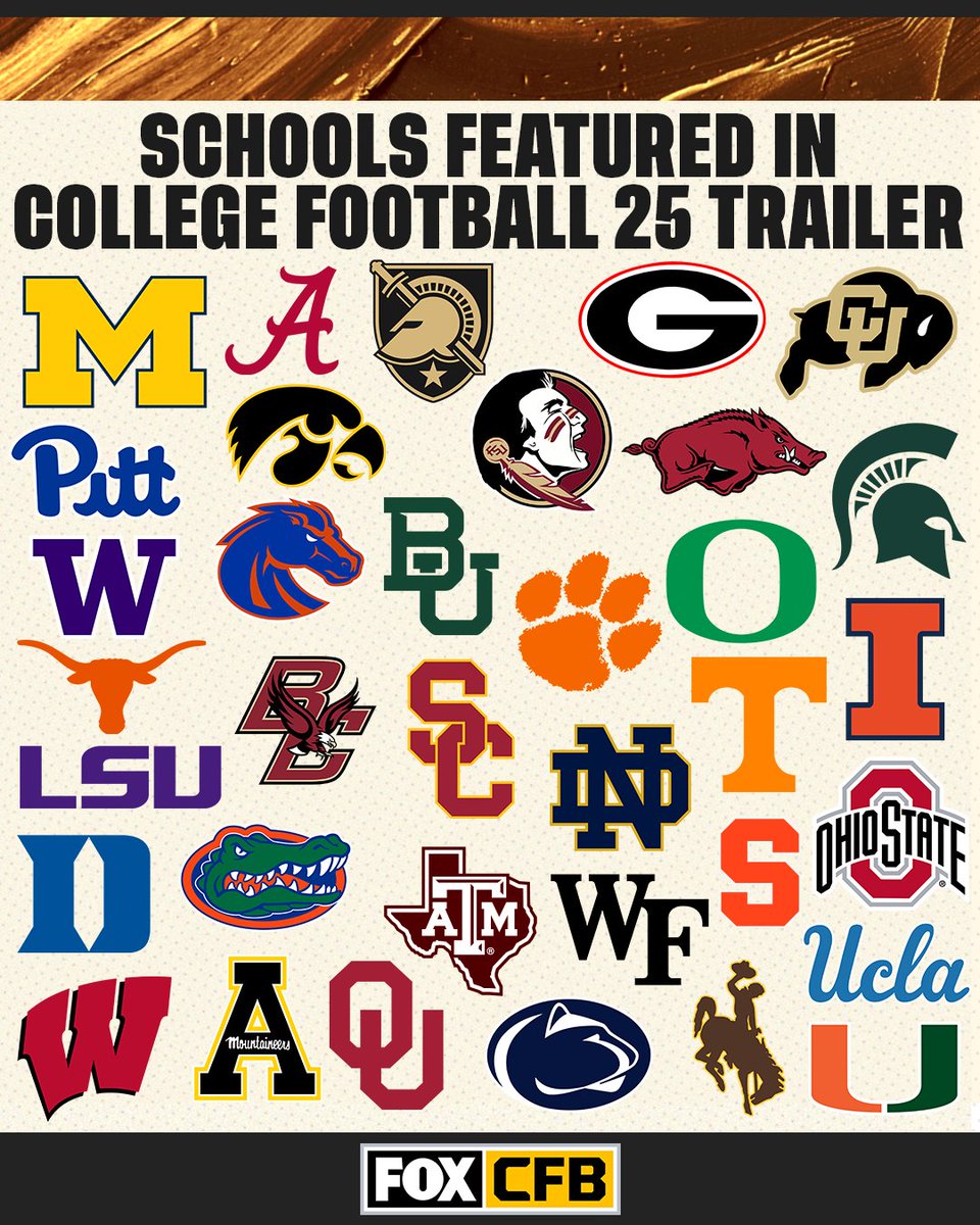 Only these schools can say they were featured in the EA Sports College Football 25 trailer 🎮😏

RT if your school made the list 🙌
