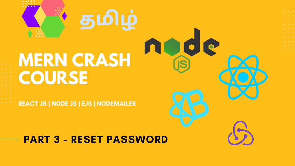 WebConceptTamil's tweet image. MERN crash course  Part 3 - Forgot | Reset Password using email link | E... youtu.be/VaV4O12ETVI?si… via @YouTube