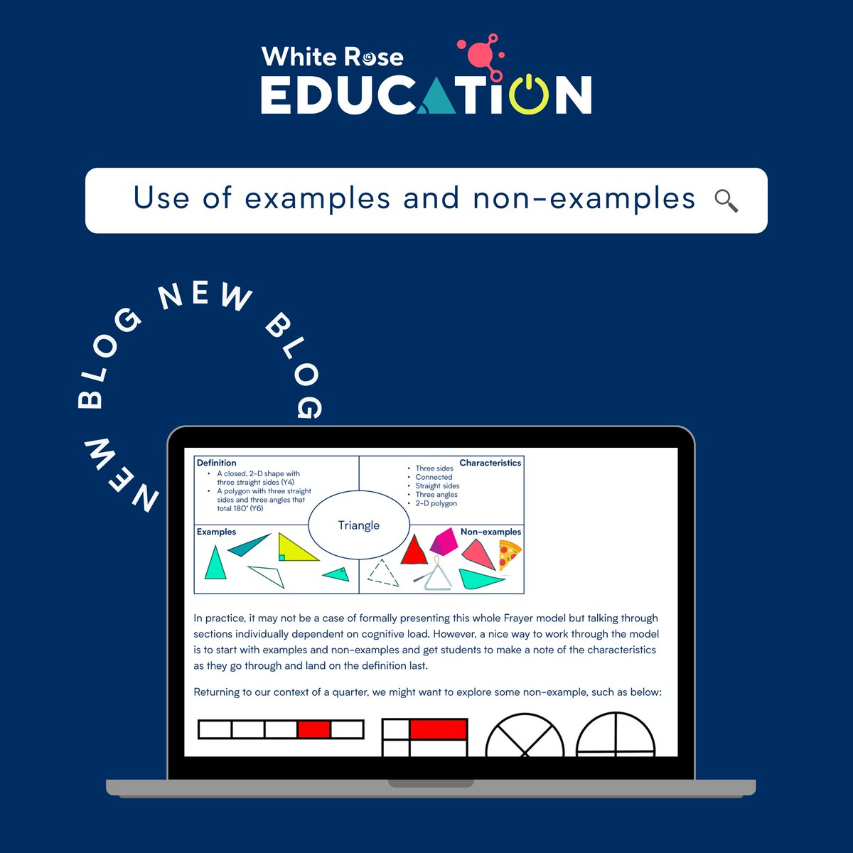 It is standard practice to use examples in maths, as children would find maths far too abstract if we didn't do this. In this blog, we explored some pitfalls to avoid and looked at how to carefully select examples to communicate definitions. Read now: eu1.hubs.ly/H097nVl0