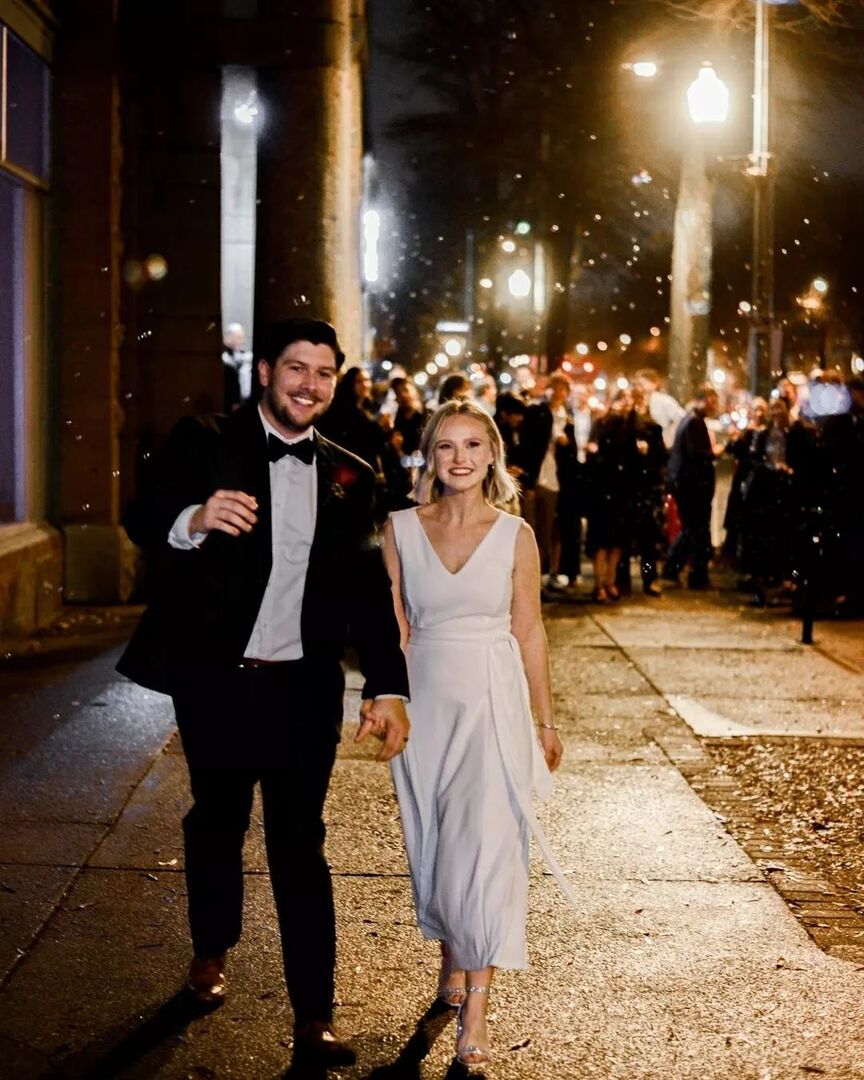 Exiting this week like...😘 📷: @bflintphotos #smooch #justmarried #exitphoto #allsmiles #husband #wife #loveisintheair #weddinginspo #receptioninspo #happycouple #rvaevents #renaissancewedding #renaissancerva instagr.am/p/C7E4YZ2SDqp/