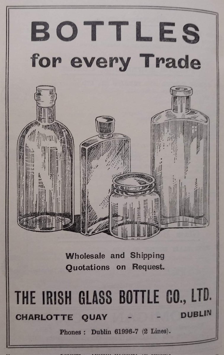 Old ad for the Irish Glass Bottle company. Charlotte Quay Dublin. #Ireland