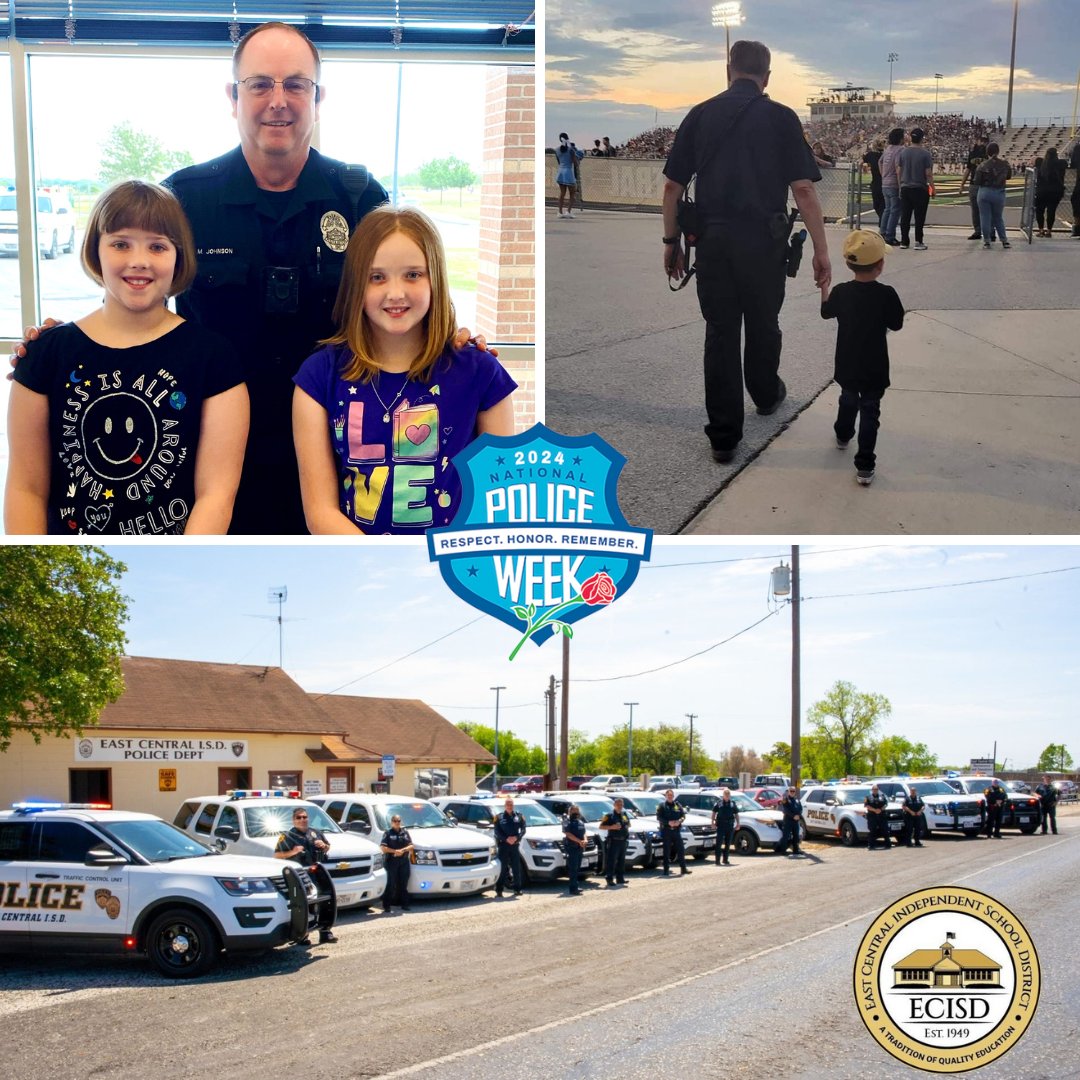 🚔 East Central ISD proudly recognizes our East Central Police Department! Our officers go above and beyond to keep our students and staff safe. They are woven into the fabric of our district, serving as mentors and protectors. Thank you for all you do! 👮‍♂️👮‍♀️ #ECPD #ECProud!