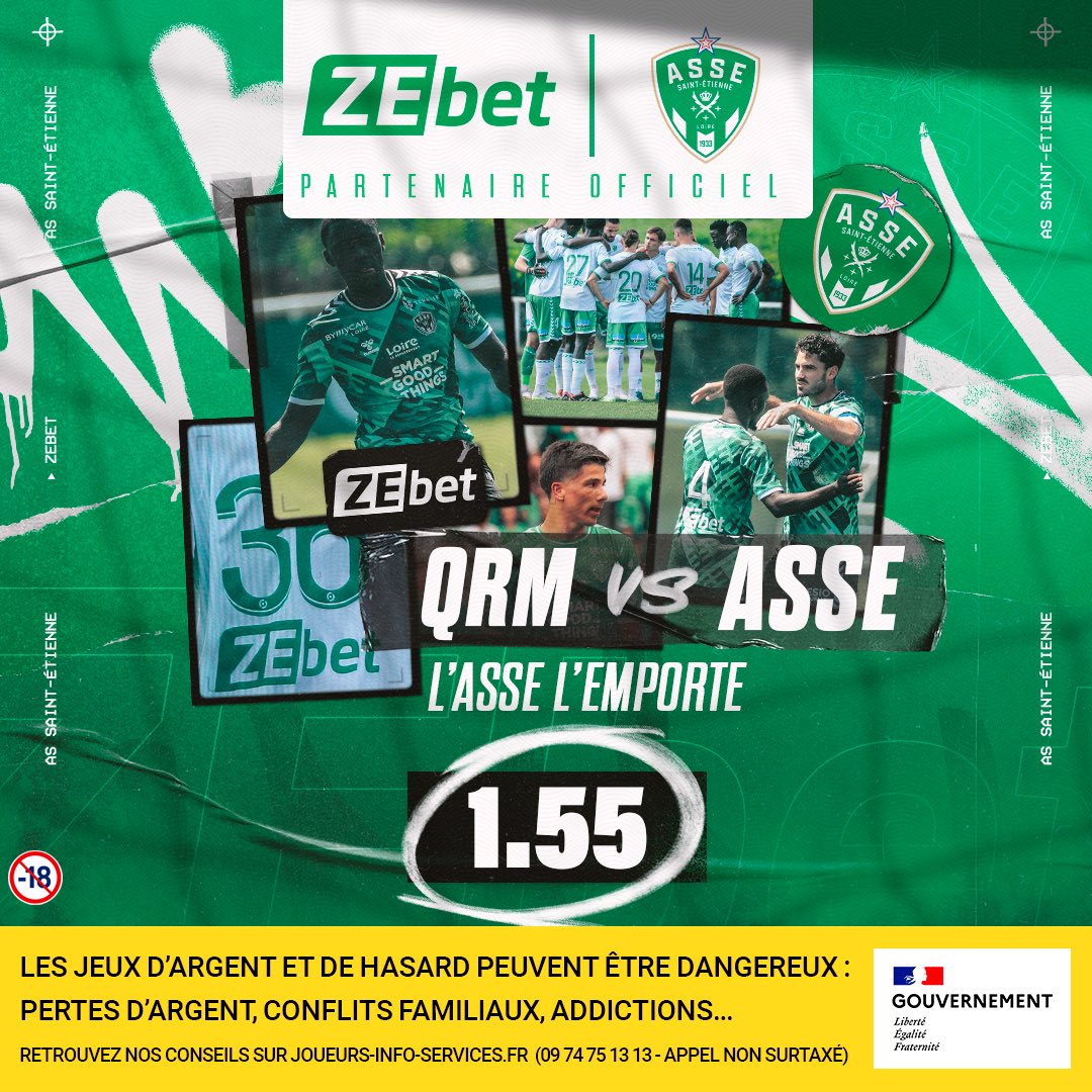 🤩 PREMIER PARI REMBOURSÉ SUR ZEBET 💭 Gros match ce soir pour les verts, jolie bonus ZEbet disponible, ton premier pari est remboursé qu’il soit gagnant ou perdant jusqu’à 100€ 🎁 CODE PROMO : NTK ➡️ Lien d’inscription : zebet.fr/fr/inscription…