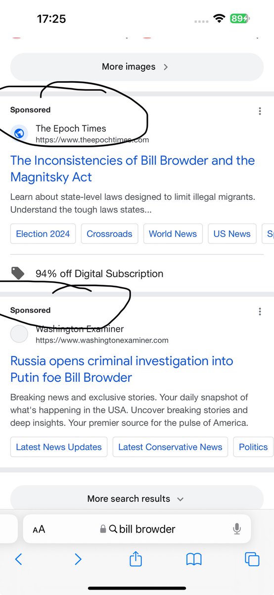 A small but telling thing in the Russian information war. Google is accepting money from Russian connected sources to run sponsored ads repeating Russian propaganda about me. This is relatively minor, but I would imagine this is being done widely on many issues.