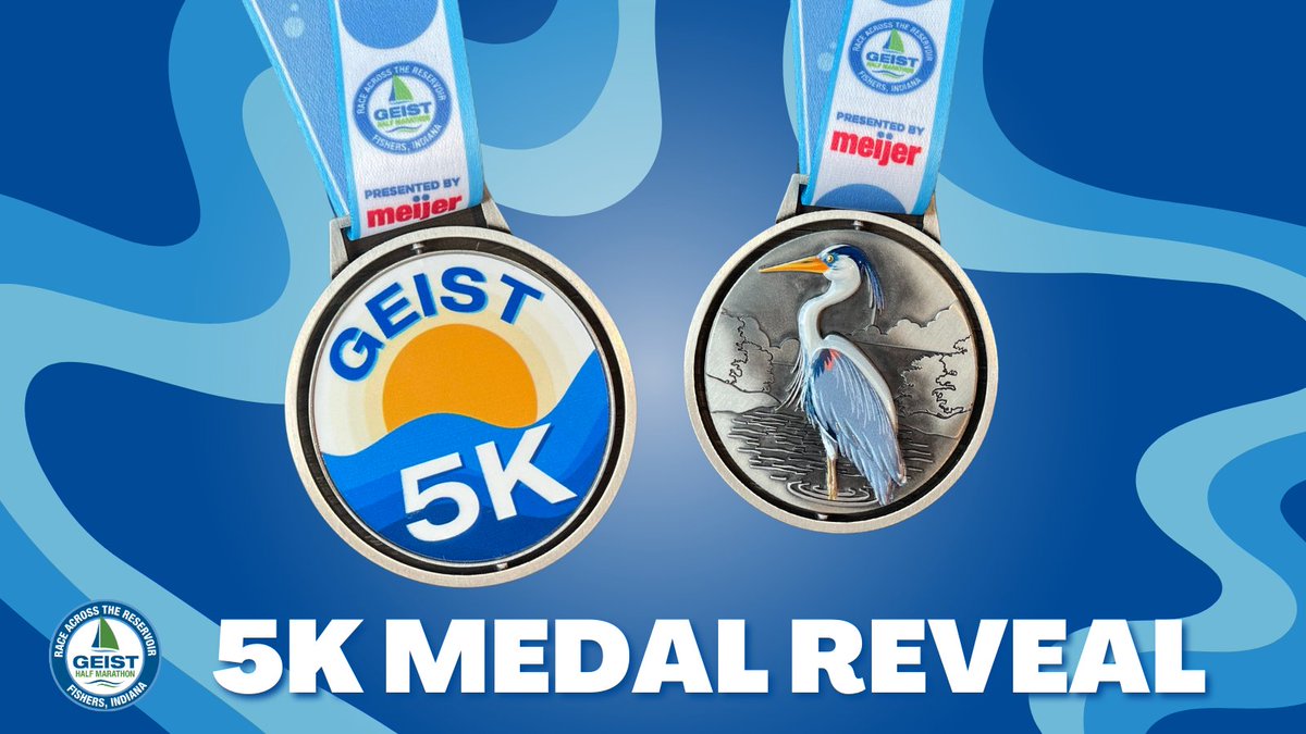 🏅 Earn bragging rights from crossing the Geist 5K finish line with this shiny medal! This year's style features the heron. Register for the 5K race today at geisthalf.com.