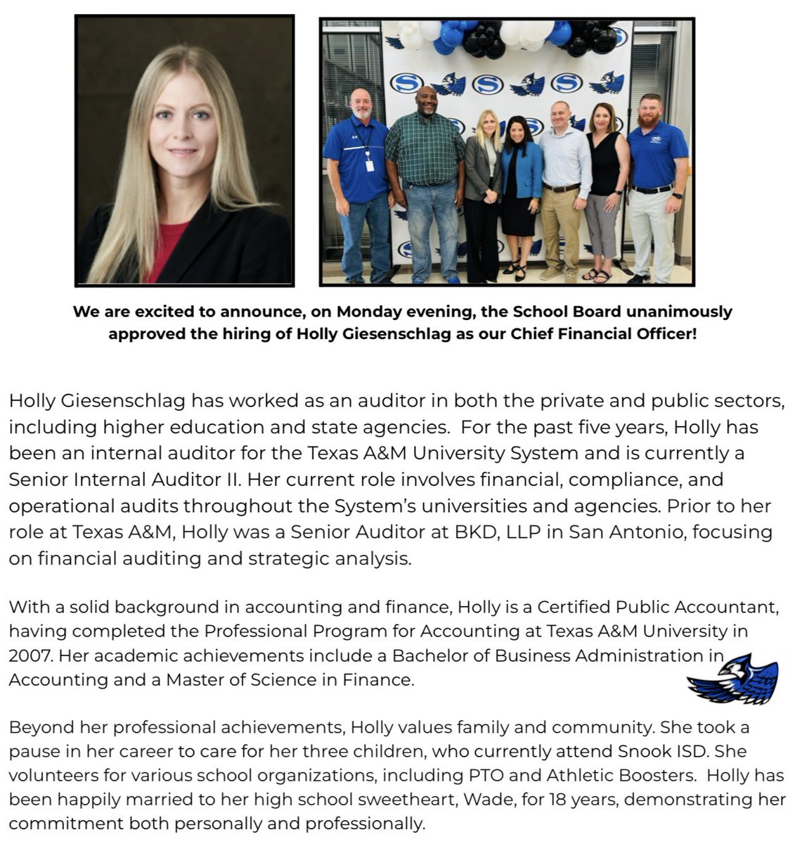 We are ecstatic to announce Holly Giesenschlag as our Chief Financial Officer!