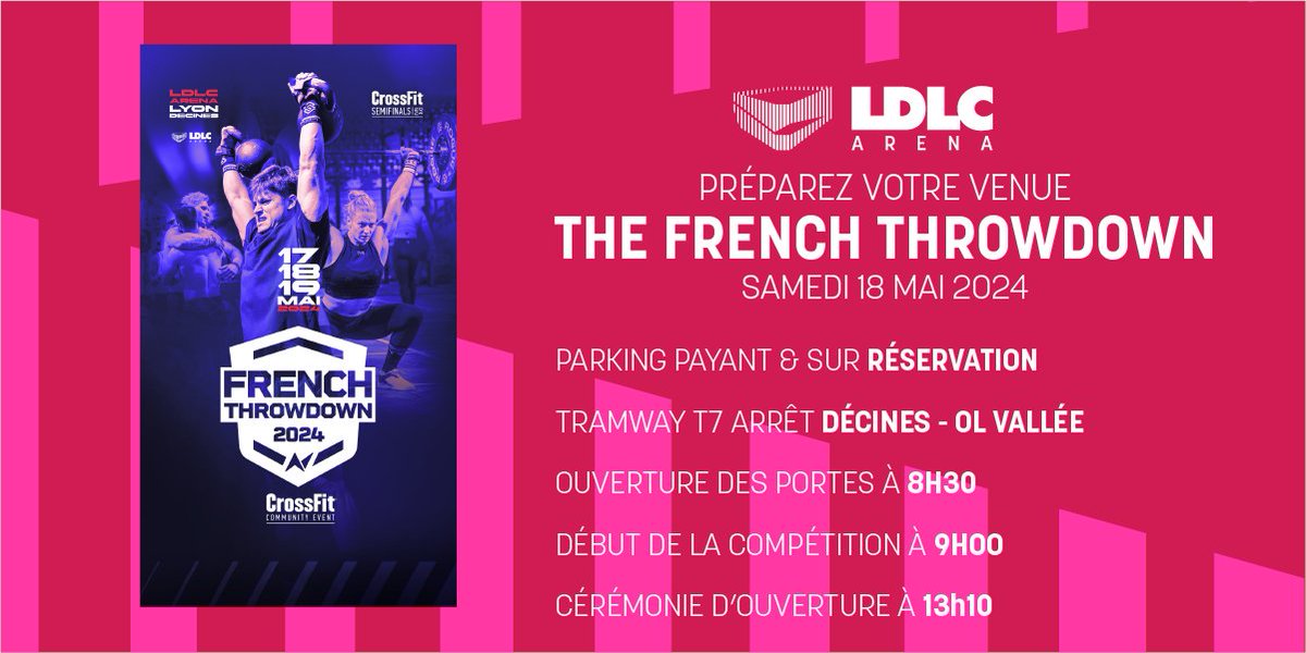 La compétition The French Throwdown continue demain ! 🤩 🕣 Ouverture des portes à 8h30 💪 Début de la compétition à 9h 🎉 Cérémonie d'ouverture à 13h10 🥇 Podium Team à 18h30 ℹ️ Pour plus d’informations, c’est ici ⤵️ olvallee.fr/the-french-thr…