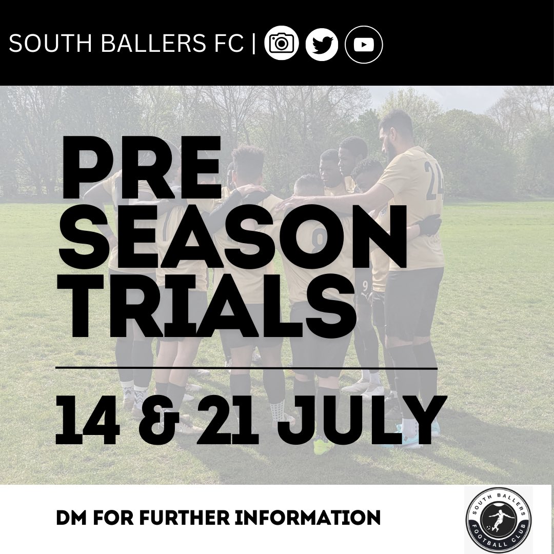 TRIALS ALERT 🚨 📣

Time to grow the Ballers family ⚽️ 

As we approach the end of the 23/24 season, we look to build for next year and continue to challenge for trophies. 

DM for info and keep tabs on socials! 

#TellAFriendToTellAFriend
#BTTW 
#SundayLeague

@WESFA_Football