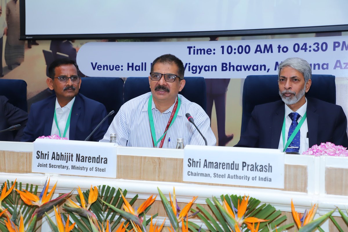 SteelMinIndia's tweet image. Session 2 of the #NationalWorkshop on 'Forging Sustainability in Steel Sector' shed light on 'Sustainability Initiatives by Steel Sector.' Chaired by Shri Amarendu Prakash, Chairman #SAIL &amp;amp; co-chaired by Shri Abhijit Narendra, Joint Secretary, #MinistryofSteel.