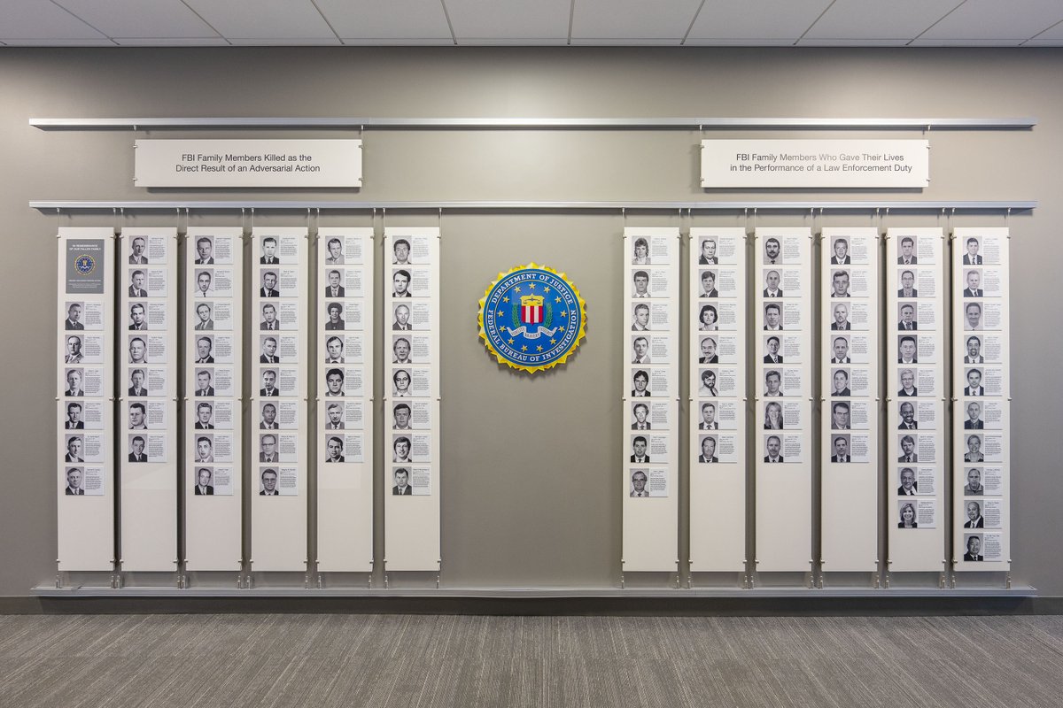 This #NationalPoliceWeek, #FBI Boston also honors the men and women in our ranks who lost their lives in the line of duty. We walk by the wall of honor every day in our office. We will never forget our fallen FBI family members. fbi.gov/history/wall-o…