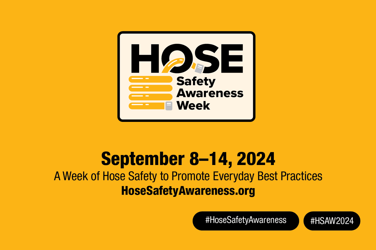 NAHADHose's tweet image. The 2024 Hose Safety Awareness week dates are up! This year, we will highlight all things hose safety from September 8-14. Members can expect NAHAD events, the HSAW toolkit, and so much more. HSAW2024: bit.ly/4ac6bs6

#HoseSolutions #Hoses #HoseSafetyAwareness #HSAW2024