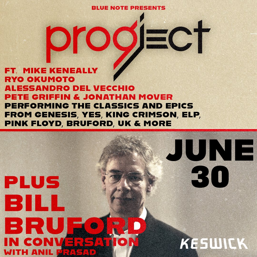 Wishing Bill Bruford a very happy birthday today! He’ll be here on 6/30 in conversation with Anil Prasad. The night will also feature a performance by Progject, which is comprised of Prog rock greats playing Genesis, Yes, ELP, Pink Floyd, and more. Tickets are on sale now!