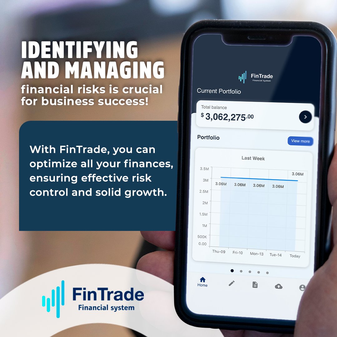 FinTradeSystem's tweet image. Maximize your finances with FinTrade! 📈 Access from any device to manage your financial portfolios efficiently. Successfully identify and manage financial risks. 💼💡

#Finance #FinancialManagement #FinancialRisk #FinTrade