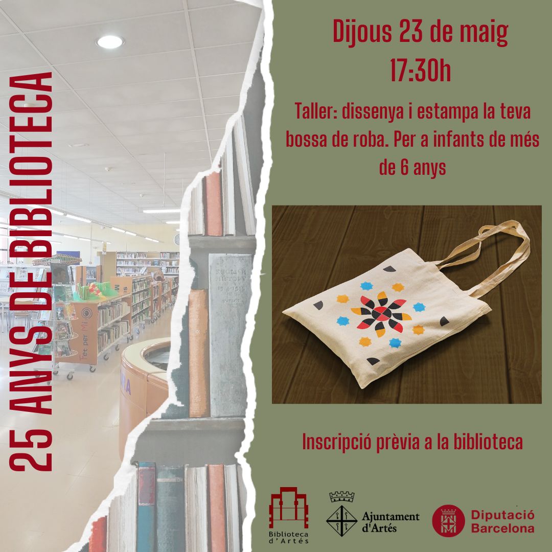 I la setmana que ve... celebrem els #25anysbiblioartes amb dos tallers que no us podeu perdre!

@AjuntamentArtes 
@ArtesFesta 
@bibliotequesXBM 
#quèfemalesbiblios
#bibliotequesbbm