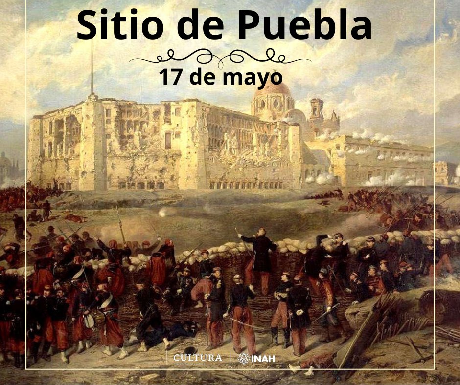 #UnDíaComoHoy en 1863, finalizó el sitio a la ciudad de Puebla, tras una resistencia heroica de 62 días, un año después del triunfo de Ignacio Zaragoza en la batalla del 5 de mayo en contra del General Charles Ferdinand Latrille, Conde de Lorencez, que detuvo un año el avance...