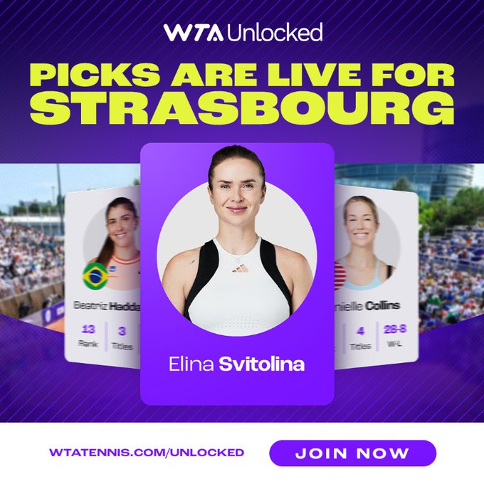 Elige a tus jugadoras favoritas 👀
compite para ganar la mayor cantidad de puntos 👌
Y llega a la cima de la clasificación 😎

Haz tu selección para Estrasburgo AHORA 👇

fantasy.wtatennis.com