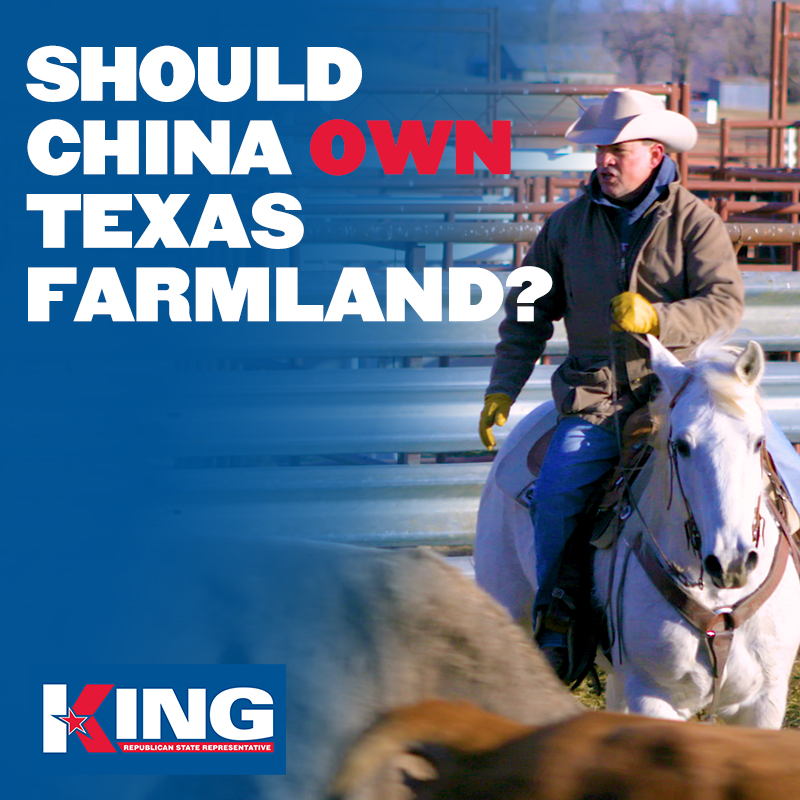 For so many Texans farming & ranching is a way of life & has been for generations. But what happens when China starts buying up TX land? There’s no place for hostile foreign actors like China when it comes to owning the land Texans use to make their livings. What do you think?